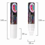 Маркер меловой "POP-ART" БЕЛЫЙ, 15 мм, сухостираемый, для гладких поверхностей, BRAUBERG, 151537