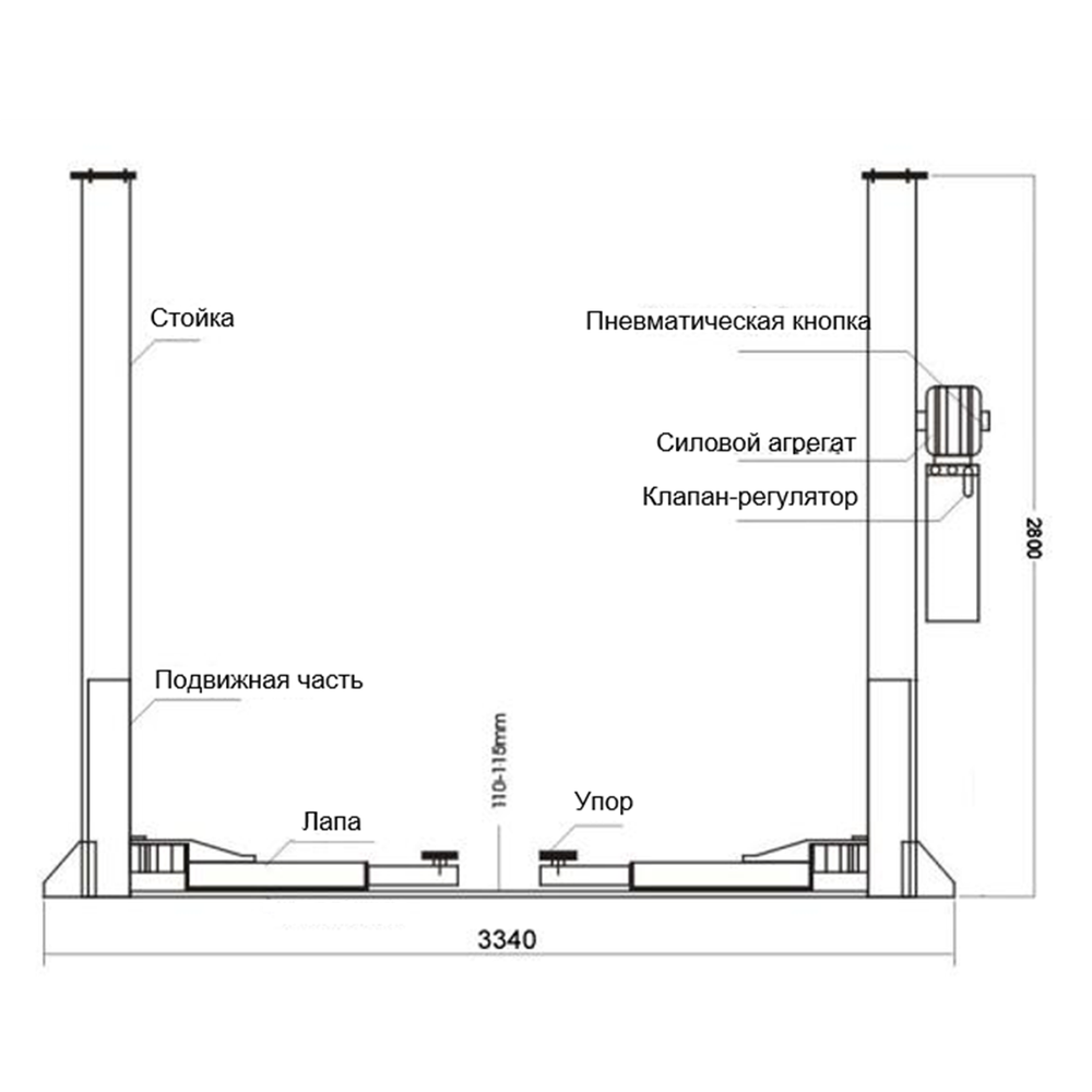 Great Wolf (GW-C4000 380) Подъемник 2-стоечный
