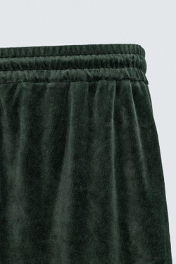 ZARA ВЕЛЮРОВЫЕ БРЮКИ С КОНТРАСТНЫМИ ВСТАВКАМИ, ЗЕЛЕНЫЙ