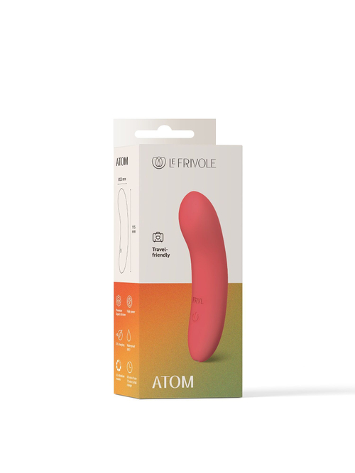 Коралловый мини-вибратор Atom - 11,5 см.