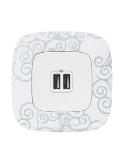 Устройство зарядное Valena Allure с 2-мя USB-разъемами 240В/5В 1500мА с лиц. панелью бел. Leg 754995
