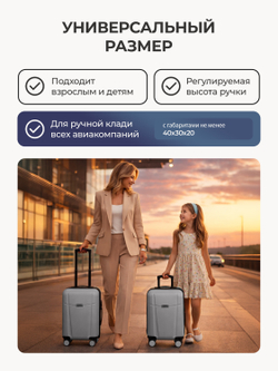 Набор Xs/S ручная кладь Серебристый