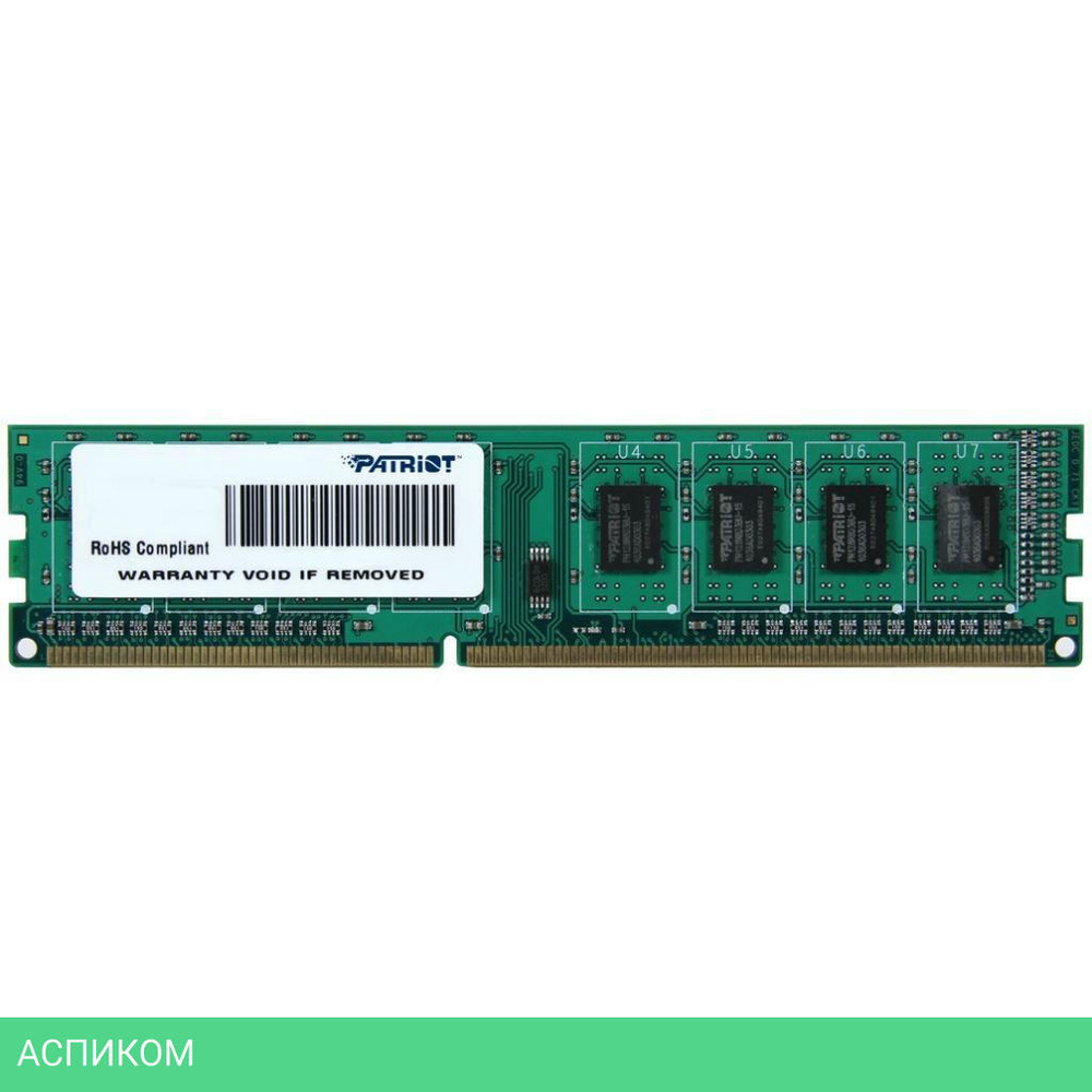 Оперативная память Patriot 4GB DDR3 PC3-12800 (PSD34G1600L81)