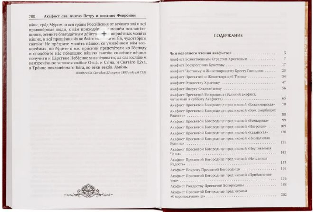 Акафистник полный большого формата в бордовой обложке бумвинил с тиснением золотом (Богослов)