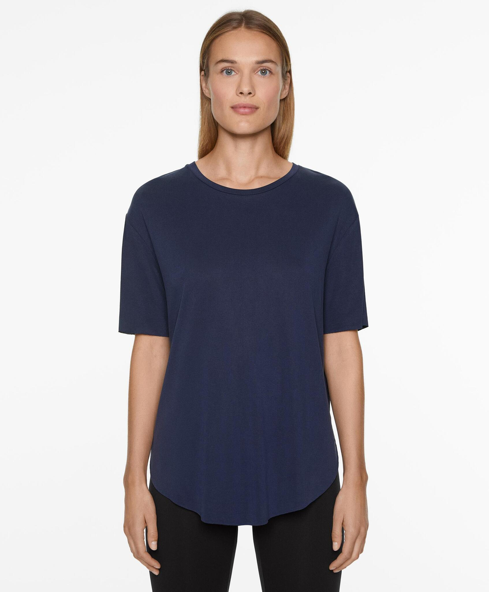 Oysho Футболка из модала с короткими рукавами, темно-синий