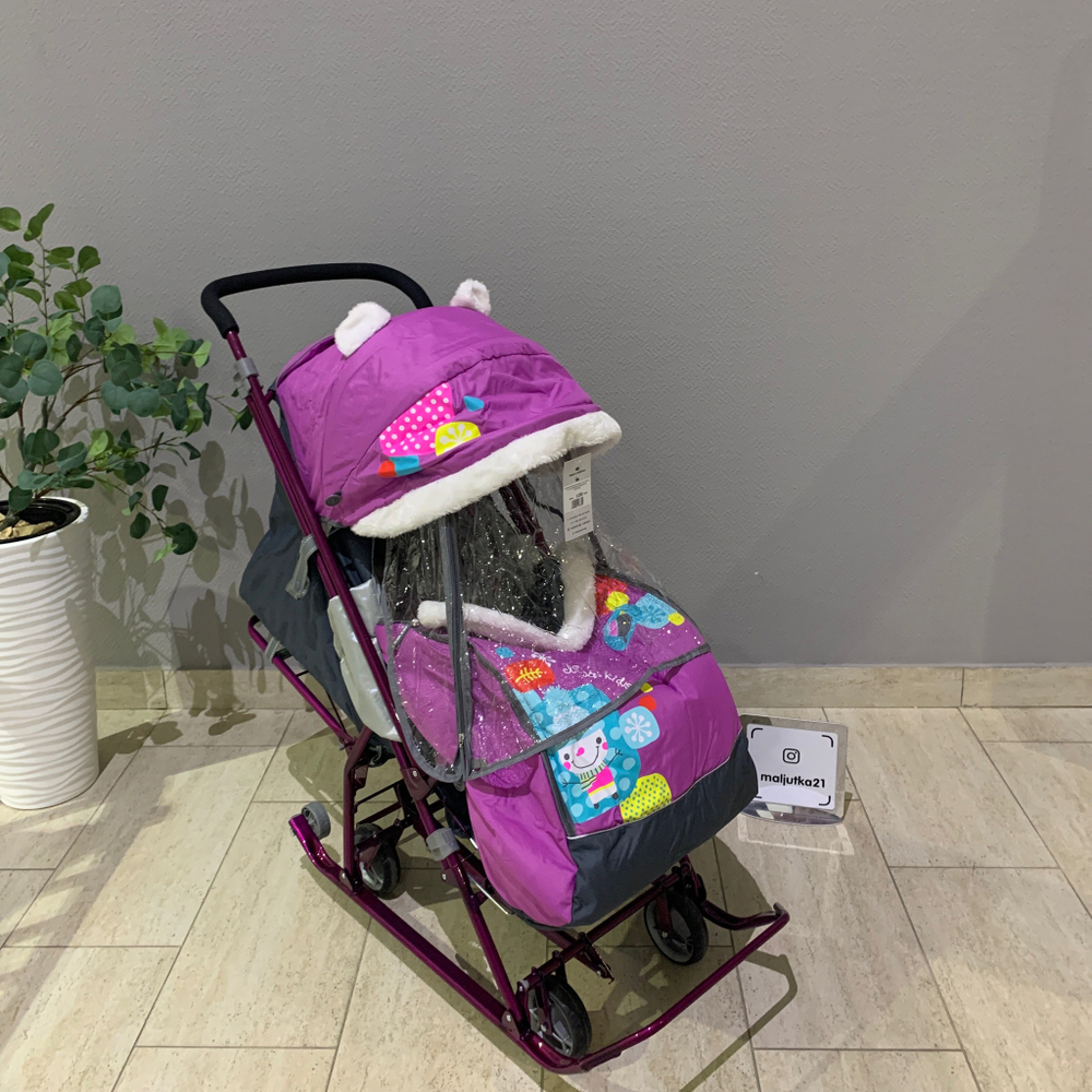 Коляска комбинированная «Ника Детям 5-1» со снеговиком орхидея (арт. НДТ5-1/6)