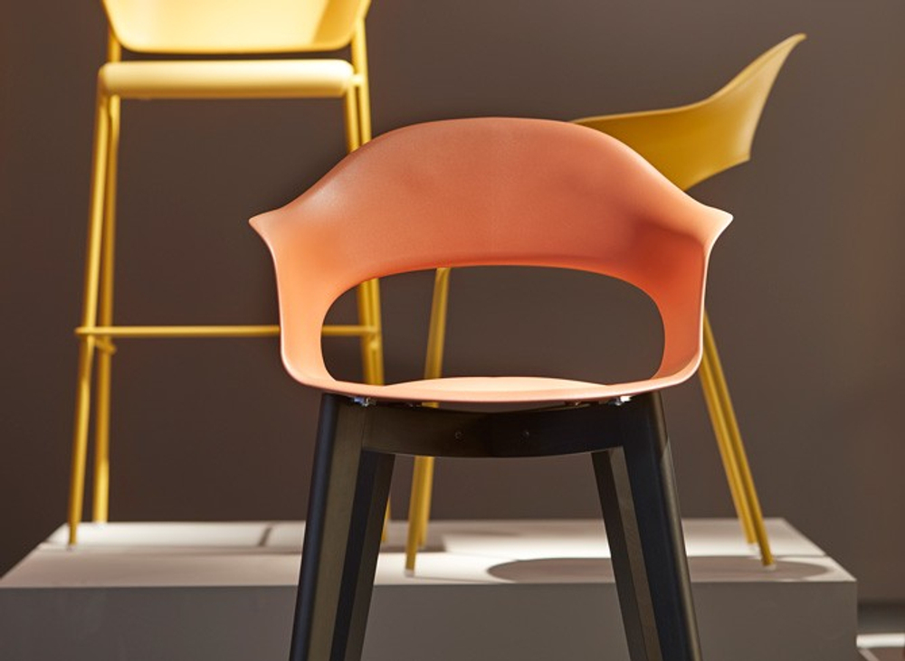 Кресло пластиковое Scab Design Natural Lady B, черный бук, терракотовый