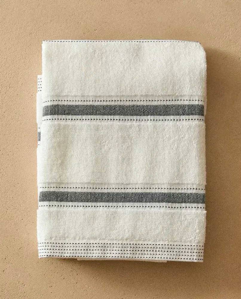 ZARA HOME МАХРОВОЕ КУХОННОЕ ПОЛОТЕНЦЕ ИЗ ХЛОПКА В ПОЛОСКУ, ЗЕЛЕНЫЙ