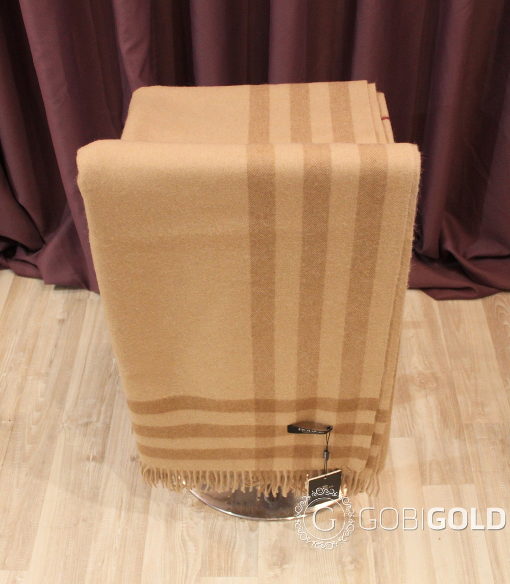 Плед из 100% шерсти молодого верблюжонка 150x200 см. (BODIOS) - полоса