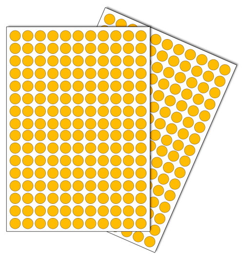 Темно-желтые виниловые наклейки для упаковки и маркировки Policomprint M10, 10 мм. 352 шт.