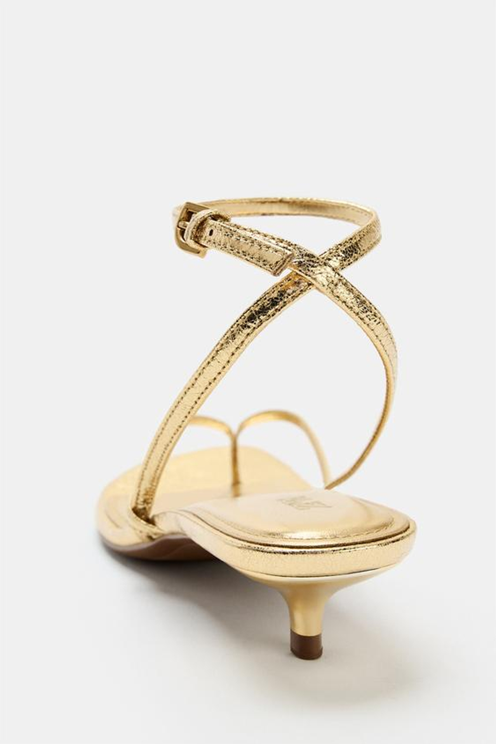ZARA БОСОНОЖКИ KITTEN С МЕТАЛЛИЧЕСКИМ БЛЕСКОМ, ЗОЛОТИСТЫЙ