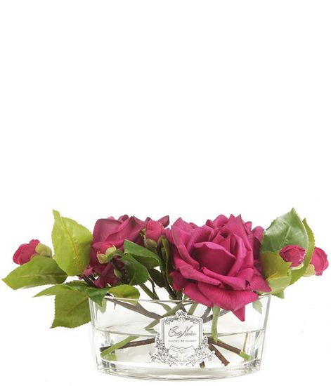 Букет красных роз в прозрачной овальной вазе, Cote Noire