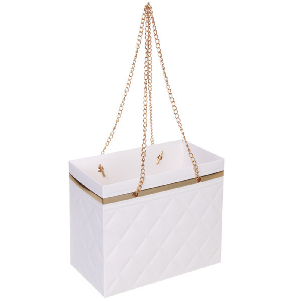 Пакет для цветов и подарков «Стиль» 18*10*15 см, белый