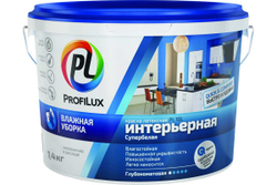 Краска для стен и потолков латексная Profilux ВД PL- 10L глубокоматовая супербелая
