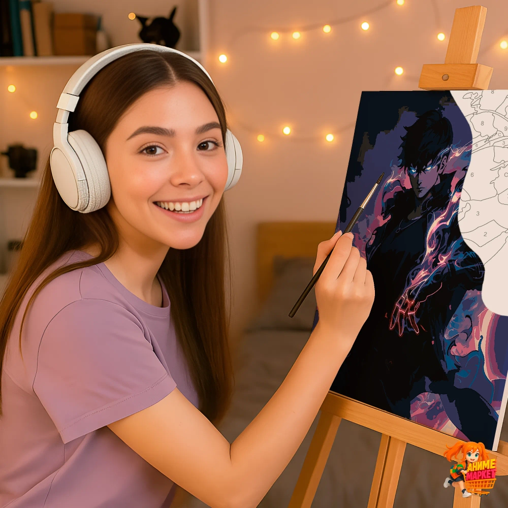 Картина по номерам Поднятие уровня в одиночку Сон Джин-Ву