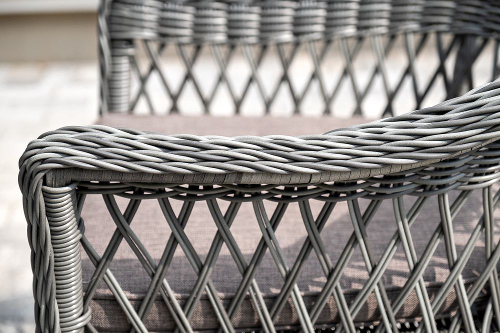 "Сицилия" обеденная группа плетеная, цвет графит