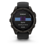 Смарт-часы Garmin Fenix 8 - 47 мм, Solar, Sapphire серый корпус, черный силиконовый ремешок