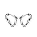 Хупы "Сердце" 18мм, silver