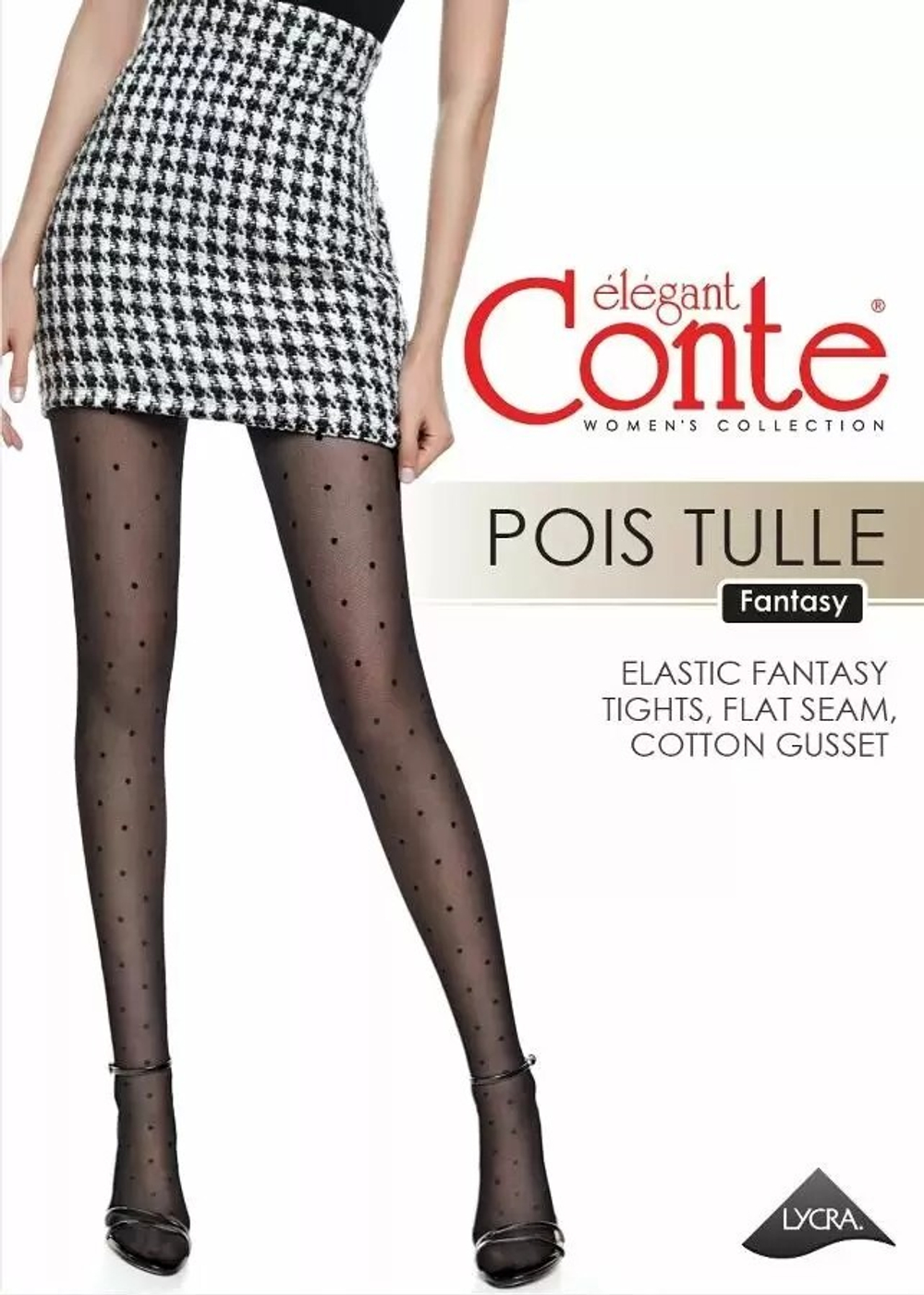 CONTE POIS TULLE (колготки в горошек с эффектом мелкой сетки)