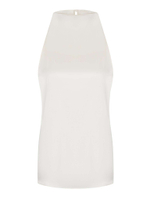 Топ с воротником стойкой из натурального шелка