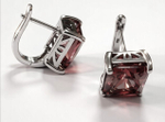 Ювелирные серьги из серебра 925 пробы с султанитом