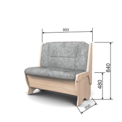 Скамья Лотос 950 ясень светлый/графит