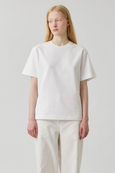 Футболка прямого кроя белого цвета из хлопка