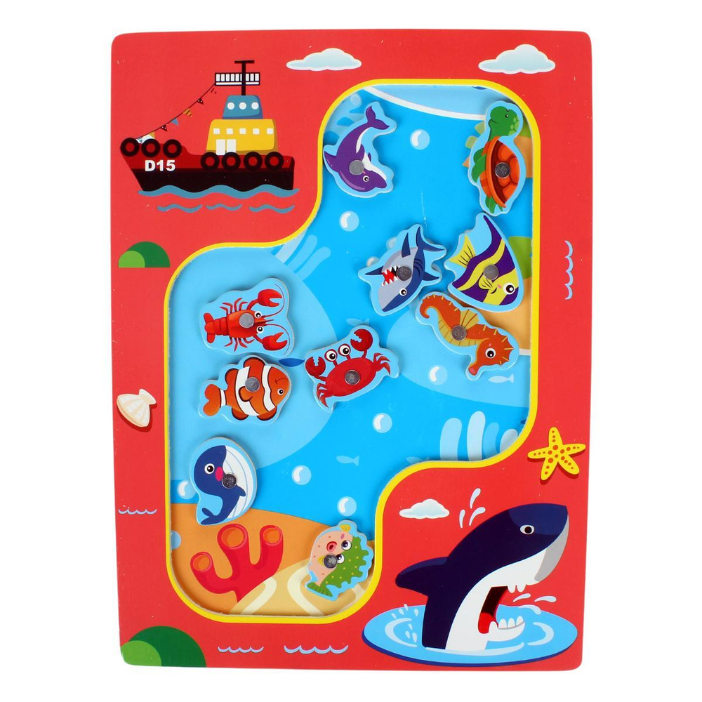 Развивающая игрушка деревянная Рыбалка магнитная, C-41816