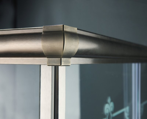 Душевой уголок Cezares Giubileo AH-1 120х90 профиль Золото стекло прозрачное с матовым принтом