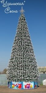 Уличная елка каркасная "Уральская сосна" (бело-зеленая леска) 22 м