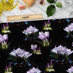 Ткань дюспо крокусы светло-фиолетовые