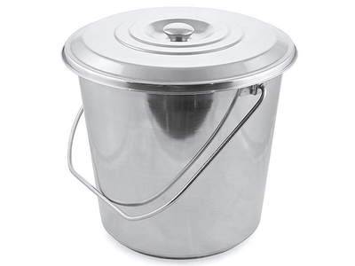 Ведро 8л с крышкой нерж Weltime