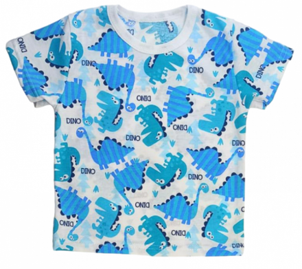 Футболка (411/35) голубые динозавры