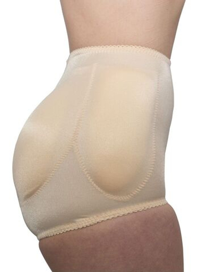 Шелковистые трусы пуш-ап для бедер и ягодиц (Размер: XL) (Цвет: бежевый)