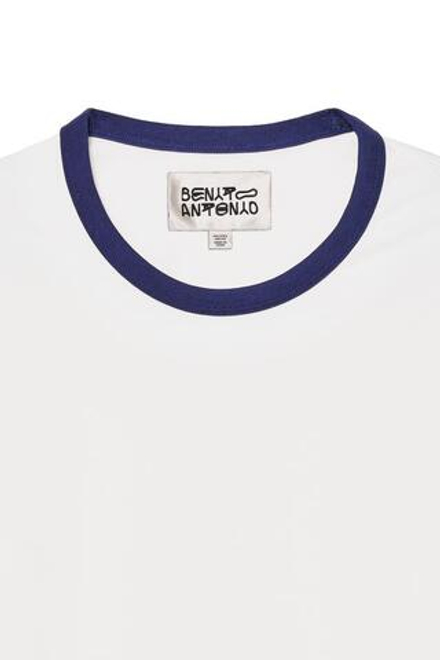 ZARA X BENITO ANTONIO ФУТБОЛКА УКОРОЧЕННОГО КРОЯ С КОРОТКИМИ РУКАВАМИ, ЖЕЛТОВАТО-БЕЛЫЙ