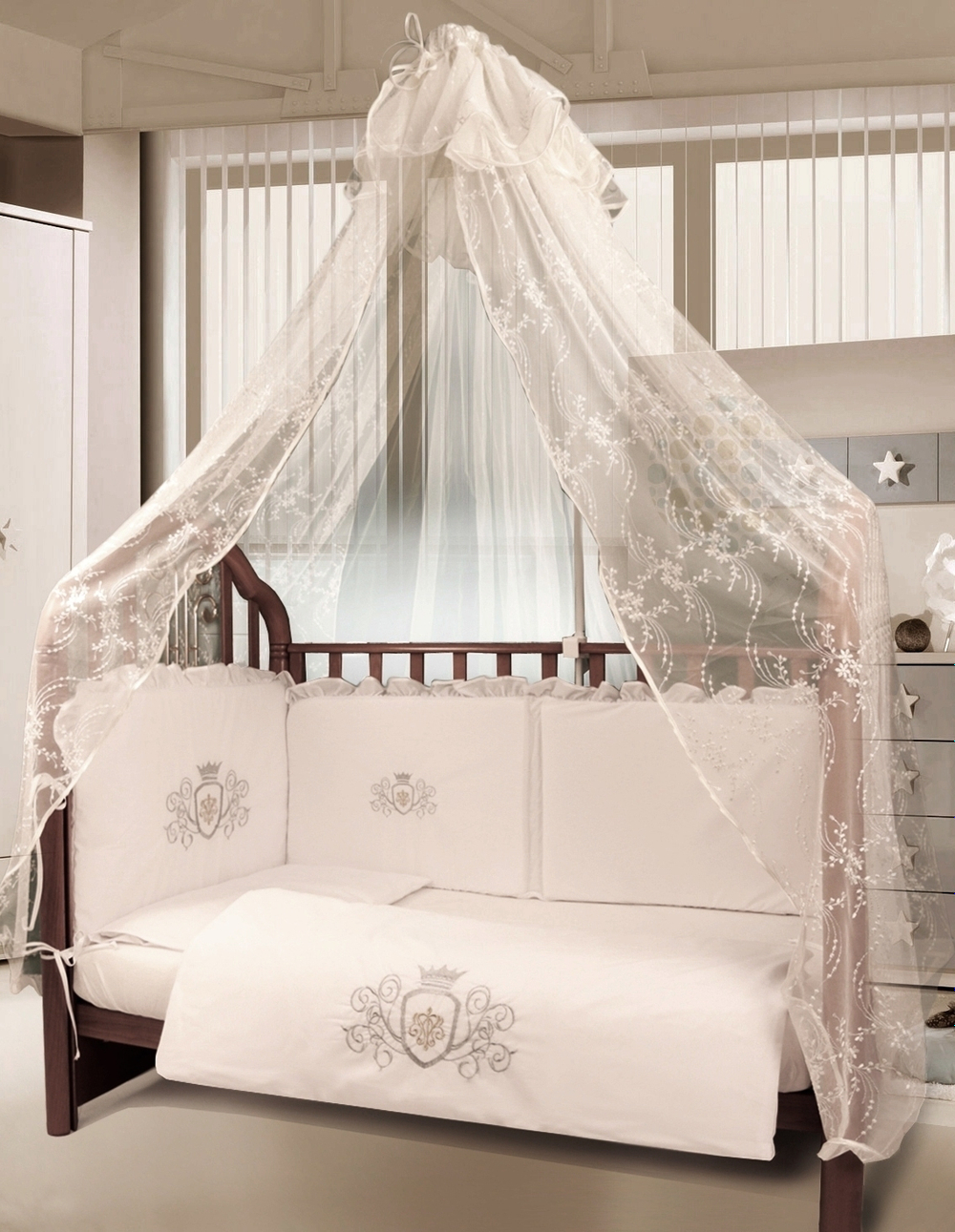 Арт.77775 Набор в детскую кроватку для новорожденных - ROYAL  6пр