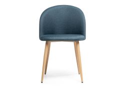 Стул на металлокаркасе Aldo blue / wood