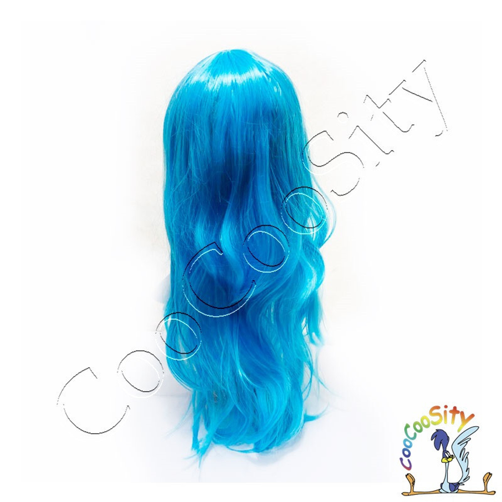 парик Анимэ, голубой, искусственный волос