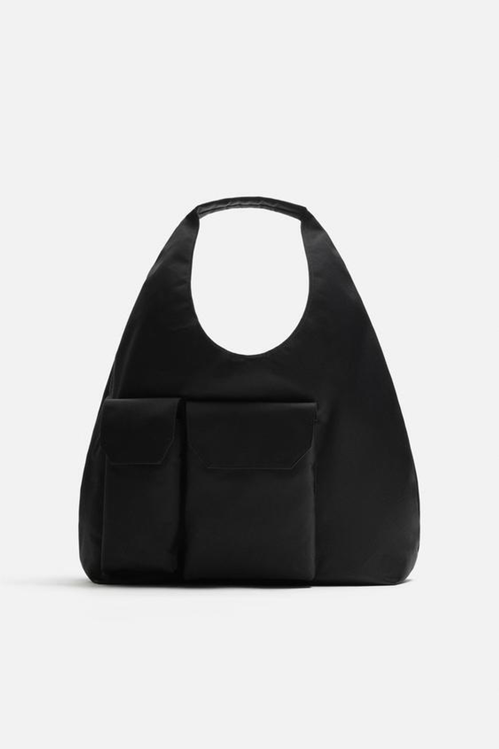 ZARA СУМКА-ШОПЕР С МНОЖЕСТВОМ КАРМАНОВ, ЧЕРНЫЙ