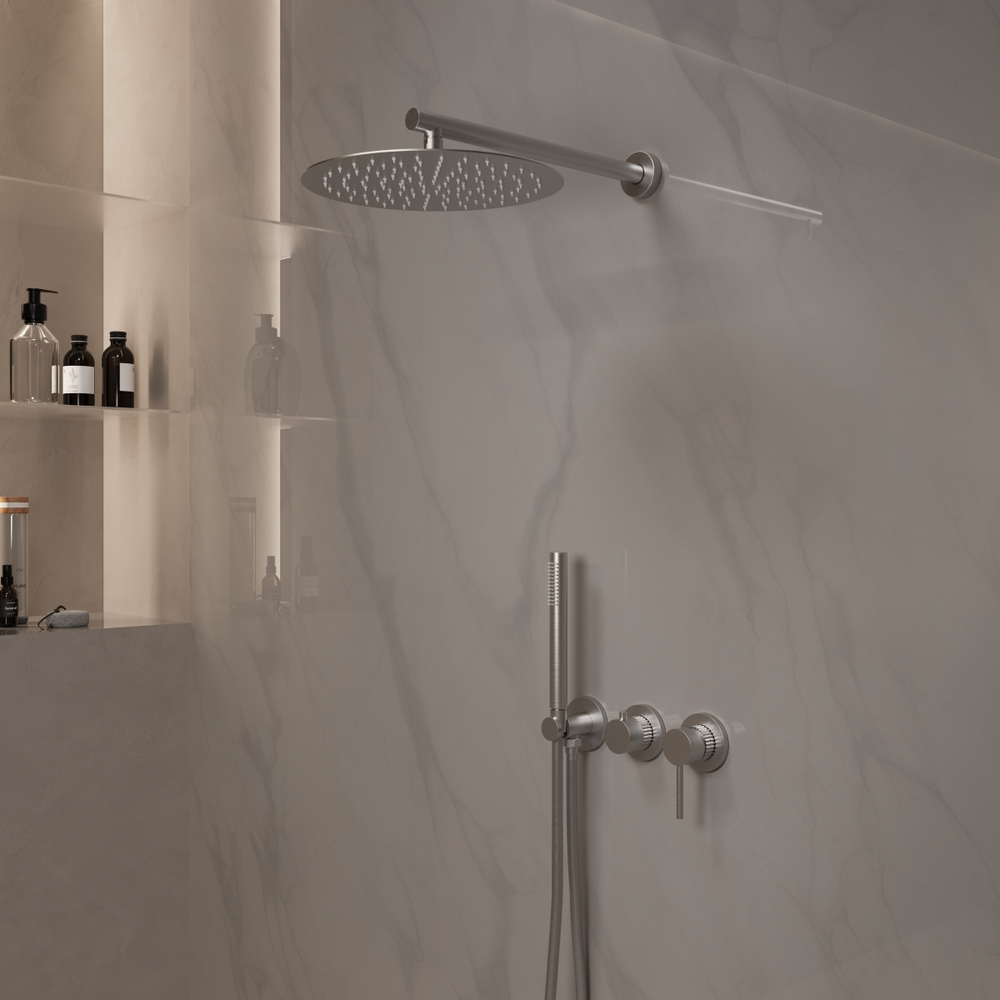 Душевой комплект Vincea Groove VSFW-4G01BN встраиваемый, 2 режима, 30см верх душ, брашированный никель