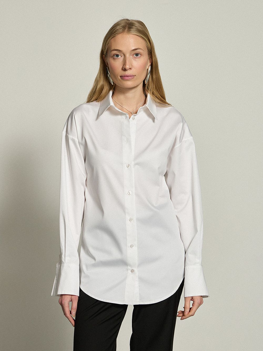 Рубашка с завязками белая хлопок