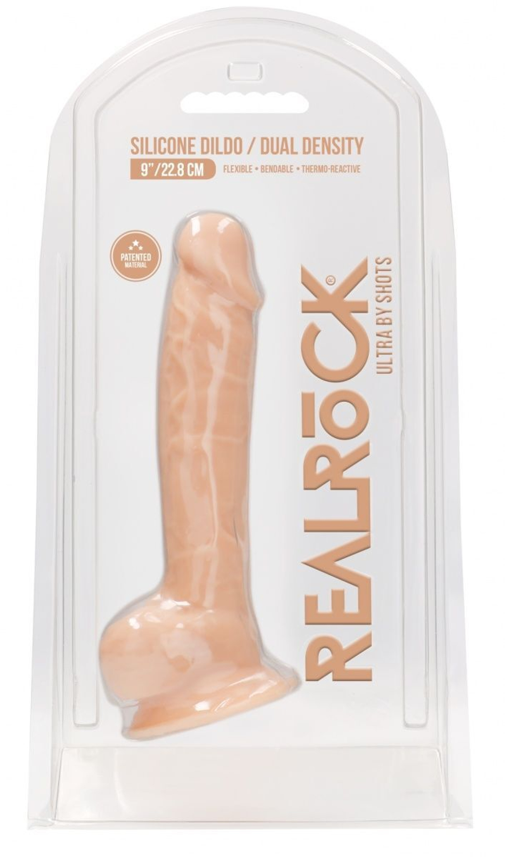 Телесный фаллоимитатор Silicone Dildo With Balls - 22,8 см. (Цвет: телесный)
