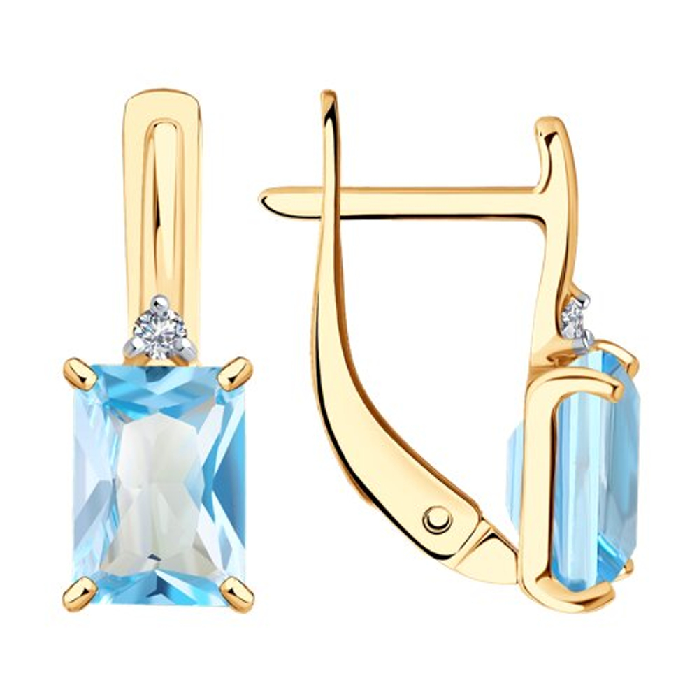 Серьги из золота с топазами