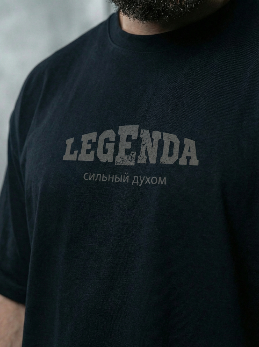 Футболка оверсайз хлопковая черная Legenda Витрувианский человек