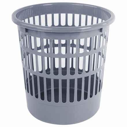 Корзина для бумаг STAFF "Basic" сетчатая, 9,5 л, серая