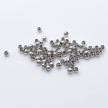 Бусина, цвет серебро (родий), размер 2 мм, цена за 1 грамм (около 70 шт)
