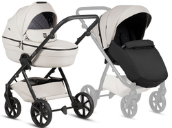 Детская коляска Tutis Uno 6 Plus Leather collection 3 в 1 с автокреслом Elo Lux EduSky Black 1602151 Latte