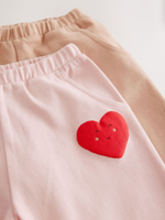 Лонгслив и спортивные брюки в комплекте для девочки Next E65-386, 2 шт., Бежевый, Красный