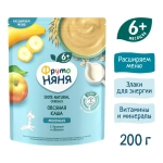 Каша овсяная детская ФрутоНяня с 6 месяцев, с бананом, яблоком , молочная, сухая, 200 г