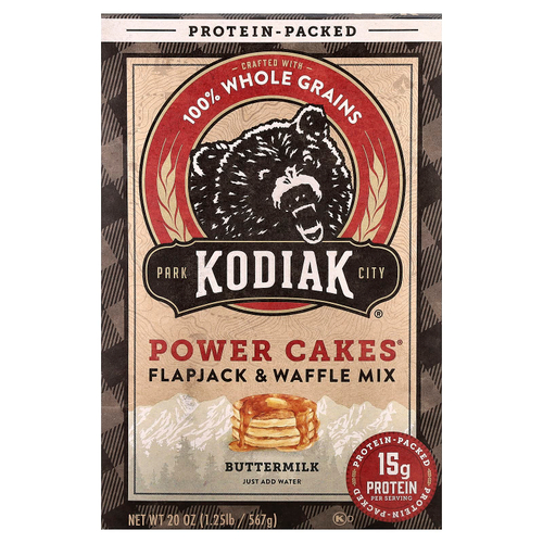 Kodiak Cakes, Power Cakes®, смесь для лепешек и вафель, пахта, 567 г (20 унций)